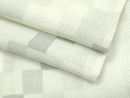 平和屋着物＊極上 夏物 本場大島紬 夏大島 白大島 市松文様 逸品 未使用 CZAA4459s6
