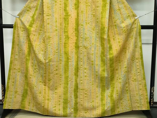 平和屋着物●極上　紬　杢目絞り　縞　逸品　CZAA4464s6