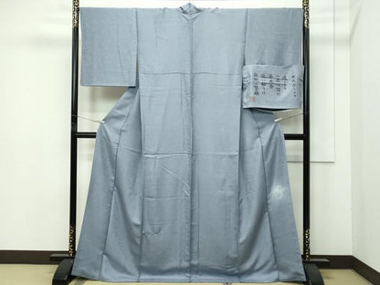 平和屋着物●極上　色無地　善光寺丁子染　小葵文　豆がら茶色　反端付き　逸品　CZAA4465s6