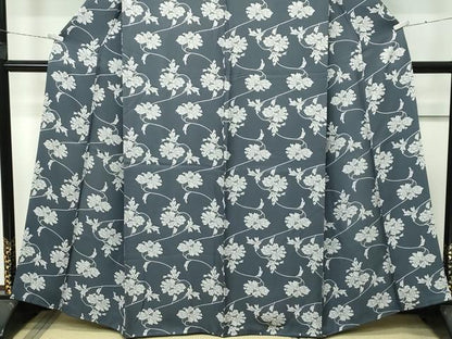 平和屋着物●極上　小紋　型染め　牡丹　仙斎茶色地　逸品　CZAA4466s6