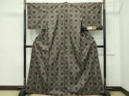 平和屋着物●希少　本場大島紬　龍郷絣　証紙付き　逸品　未使用　CZAA4468s6