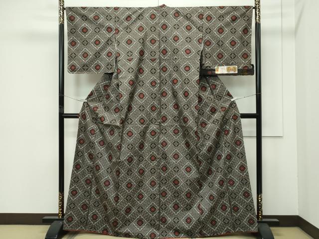 平和屋着物●希少　本場大島紬　龍郷絣　証紙付き　逸品　未使用　CZAA4468s6