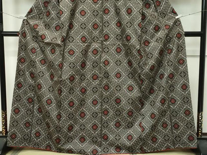 平和屋着物●希少　本場大島紬　龍郷絣　証紙付き　逸品　未使用　CZAA4468s6