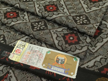 平和屋着物●希少　本場大島紬　龍郷絣　証紙付き　逸品　未使用　CZAA4468s6