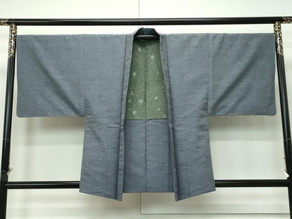 平和屋着物■極上 男性 本場真綿絢結城紬 アンサンブル・袖なし羽織・長襦袢セット 中キングサイズ 杢 証紙・認定証付き 逸品 CZAA4470s6