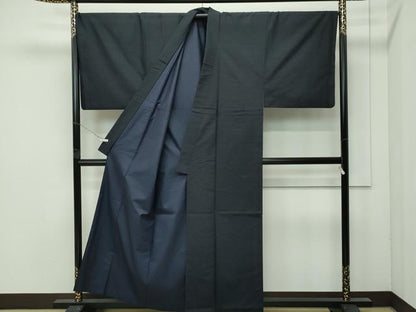 平和屋着物●極上 男性 紬 アンサンブル・長襦袢セット 色無地 蝋色 逸品 CZAA4471s6