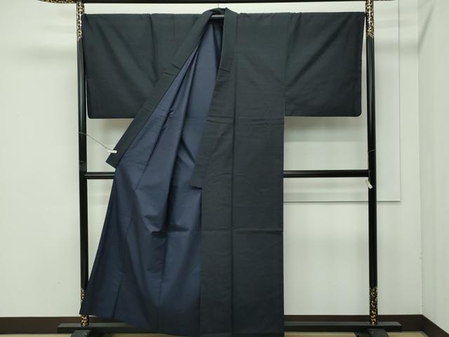 平和屋着物●極上 男性 紬 アンサンブル・長襦袢セット 色無地 蝋色 逸品 CZAA4471s6