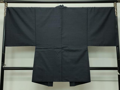 平和屋着物●極上 男性 紬 アンサンブル・長襦袢セット 色無地 蝋色 逸品 CZAA4471s6