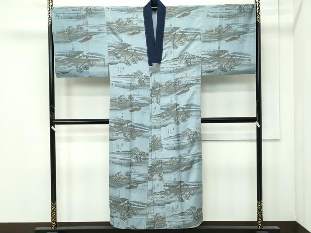 平和屋着物●極上 男性 紬 アンサンブル・長襦袢セット 色無地 蝋色 逸品 CZAA4471s6