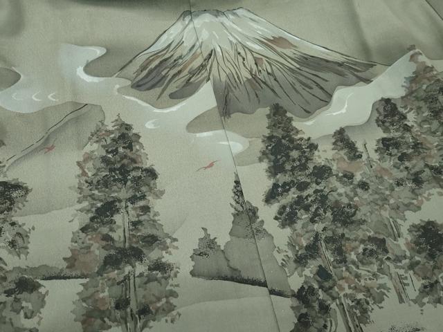 平和屋着物●極上 男性 紬 アンサンブル・長襦袢セット 色無地 鉄御納戸色 逸品 CZAA4472s6