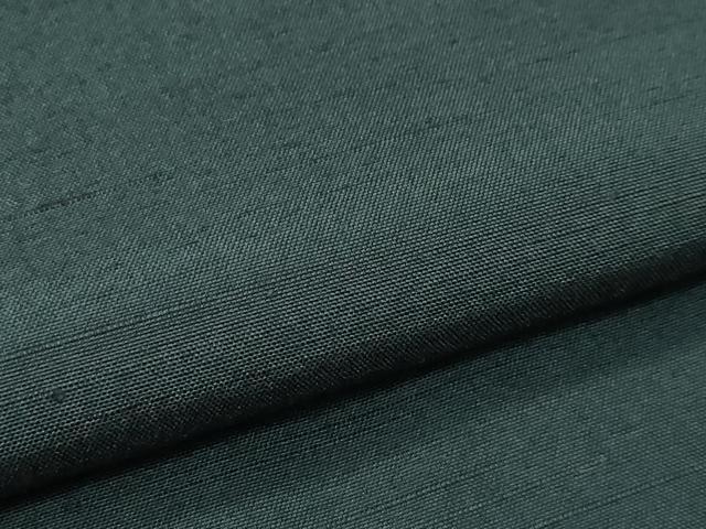 平和屋着物●極上 男性 紬 アンサンブル・長襦袢セット 色無地 黒緑色 逸品 CZAA4473s6