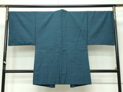 平和屋着物■極上　男性　紬　アンサンブル　網代織　百入茶色地　羽織紐付き　逸品　未使用　CZAA4479s6