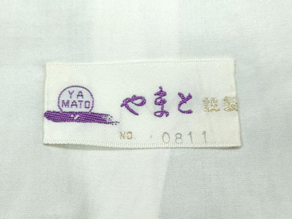 平和屋着物▽極上 結城紬 単衣 はたおり娘 80亀甲 笹竹文 黒地 やまと誂製 逸品 CZAA4481s6
