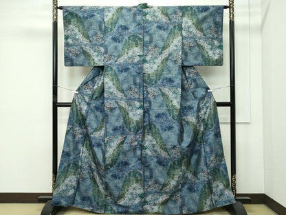 平和屋着物●極上　都喜ヱ門　本場大島紬　7マルキ　総絣　遠山草木文　藤絹織物謹製　逸品　CZAA4486s6