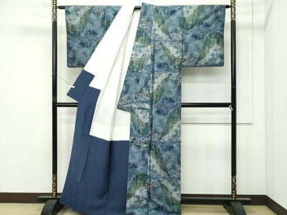 平和屋着物●極上　都喜ヱ門　本場大島紬　7マルキ　総絣　遠山草木文　藤絹織物謹製　逸品　CZAA4486s6