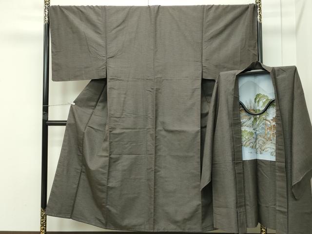 平和屋着物○極上 男性 紬 アンサンブル キングサイズ 100亀甲 逸品 未