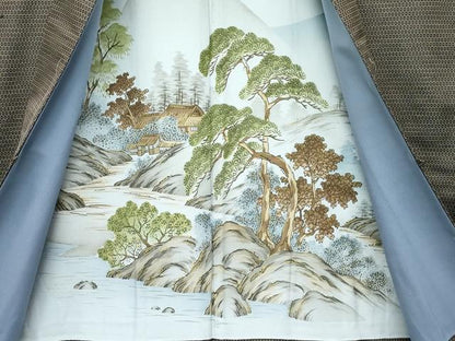 平和屋着物●極上　男性　紬　アンサンブル　キングサイズ　100亀甲　逸品　未使用　CZAA4490s6