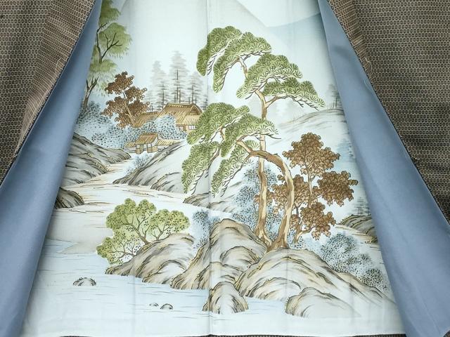 平和屋着物●極上　男性　紬　アンサンブル　キングサイズ　100亀甲　逸品　未使用　CZAA4490s6