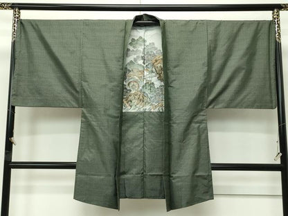 平和屋着物●極上　男性　本場大島紬　アンサンブル　幾何学文様　逸品　CZAA4494s6