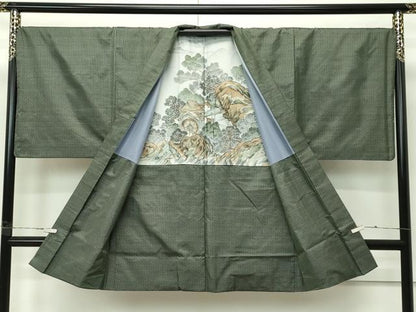 平和屋着物●極上　男性　本場大島紬　アンサンブル　幾何学文様　逸品　CZAA4494s6