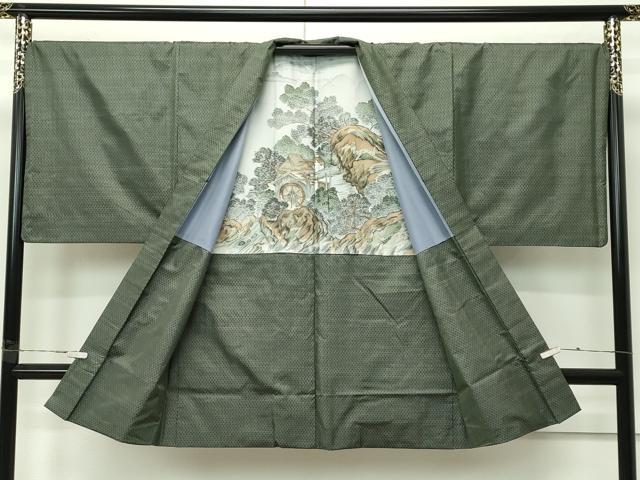平和屋着物●極上　男性　本場大島紬　アンサンブル　幾何学文様　逸品　CZAA4494s6