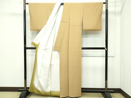 平和屋着物●極上　江戸小紋　作家物　鮫小紋柄　黄橡色地　逸品　未使用　CZAA4496s6