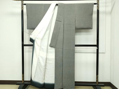 平和屋着物●極上　小紋師　飯島輝也　江戸小紋　東京染小紋　まるまん　鬼古典　黒地　鬼しぼ縮緬　反端付き　逸品　未使用　CZAA4497s6