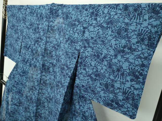 平和屋着物＊極上 夏物 小紋 絽 本藍 阿波藍染師：小林宏 伊勢型彫師