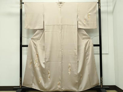 平和屋着物●極上　訪問着　駒刺繍　宝尽くし亀甲文　金彩　浅黄色地　逸品　CZAA4500s6