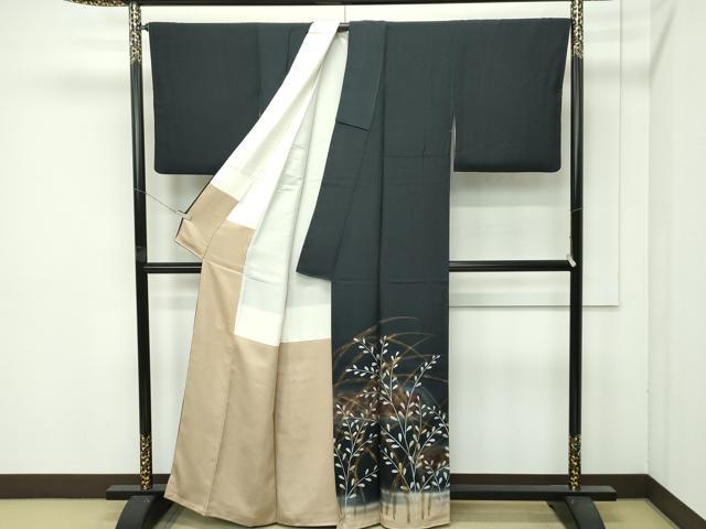 平和屋着物●極上 ファッションデザイナー HIROKO KOSHINO コシノヒロコ  色留袖 霞草木文 暈し染め 金銀彩 濃紺地 逸品 CZAA4501s6