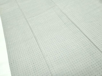 平和屋着物▽極上　結城紬　結城ちぢみ　単衣　奥順謹製　はたおり娘　十字絣　柳鼠色地　証紙付き　逸品　CZAA4504s6