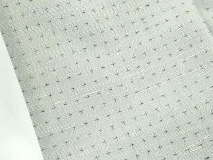 平和屋着物▽極上　結城紬　結城ちぢみ　単衣　奥順謹製　はたおり娘　十字絣　柳鼠色地　証紙付き　逸品　CZAA4504s6