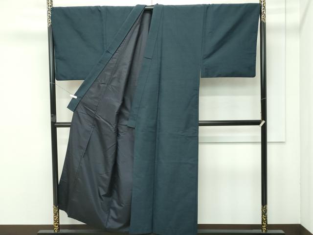 平和屋着物●極上　男性　紬　アンサンブル　キングサイズ　色無地　百入茶色　逸品　CZAA4506s6