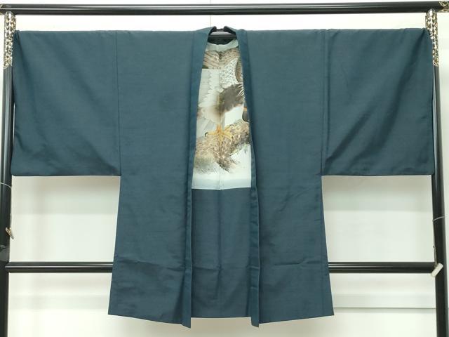 平和屋着物●極上　男性　紬　アンサンブル　キングサイズ　色無地　百入茶色　逸品　CZAA4506s6