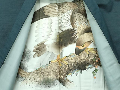 平和屋着物●極上　男性　紬　アンサンブル　キングサイズ　色無地　百入茶色　逸品　CZAA4506s6
