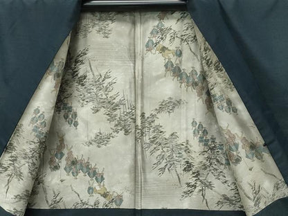平和屋着物●極上　男性　紬　アンサンブル　色無地　百入茶色　逸品　CZAA4514s6