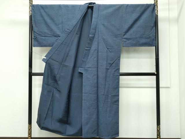 平和屋着物○極上 男性 本場結城紬 アンサンブル キングサイズ 色無地