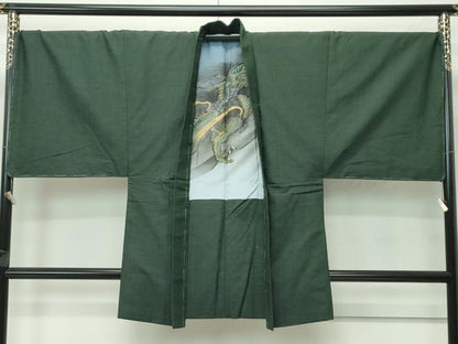平和屋着物●極上　男性　紬　アンサンブル　キングサイズ　色無地　仙斎茶色　やまと誂製　逸品　未使用　CZAA4519s6