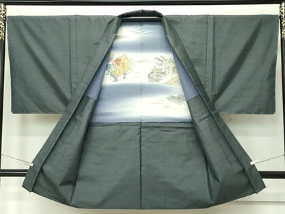 平和屋着物●極上　男性　本場大島紬　アンサンブル　絣文様　株式会社大山謹製　証紙付き　逸品　未使用　CZAA4520s6