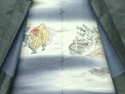 平和屋着物●極上　男性　本場大島紬　アンサンブル　絣文様　株式会社大山謹製　証紙付き　逸品　未使用　CZAA4520s6
