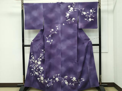 平和屋本店●極上　訪問着　総刺繍　更紗唐草文　暈し染め　銀糸　逸品　CZAA4523s6