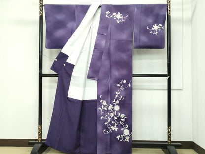 平和屋本店●極上　訪問着　総刺繍　更紗唐草文　暈し染め　銀糸　逸品　CZAA4523s6