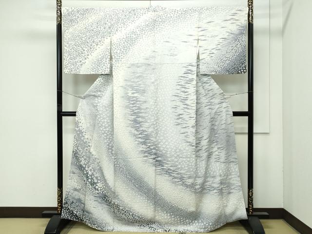 平和屋着物●極上　訪問着　絞り　霞飛鳥花文　逸品　未使用　CZAA4524s6