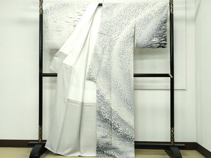 平和屋着物●極上　訪問着　絞り　霞飛鳥花文　逸品　未使用　CZAA4524s6