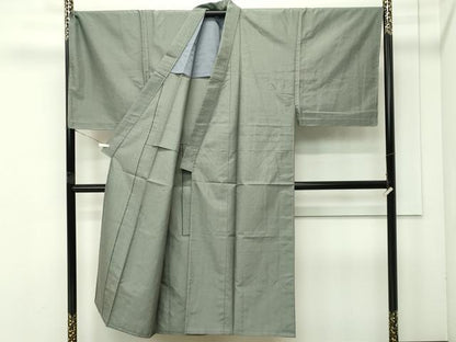 平和屋着物▽極上 男性 薩摩結城 アンサンブル キングサイズ 単衣 色無地 岩井茶色 証紙付き 逸品 未使用 CZAA4529s6