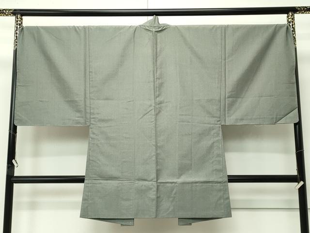 平和屋着物▽極上 男性 薩摩結城 アンサンブル キングサイズ 単衣 色無地 岩井茶色 証紙付き 逸品 未使用 CZAA4529s6