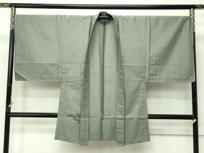 平和屋着物▽極上 男性 薩摩結城 アンサンブル キングサイズ 単衣 色無地 岩井茶色 証紙付き 逸品 未使用 CZAA4529s6