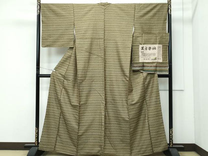 平和屋着物●極上　菅原工房　菅原結作　漢方染紬　漢方染蚕桑苑　横段文　証紙付き　逸品　CZAA4531s6