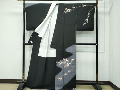 平和屋本店●極上 世界的ファッションデザイナー 山本寛斎 kansaiブランド 訪問着 刺繍 黒地 金彩 やまと誂製 逸品 未使用 CZAA4532s6