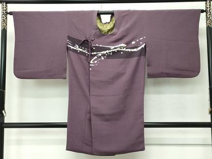 平和屋着物＃極上　コート作家　三本賢　道中着　ロング丈　抽象文　濃色地　逸品　CZAA4534s6